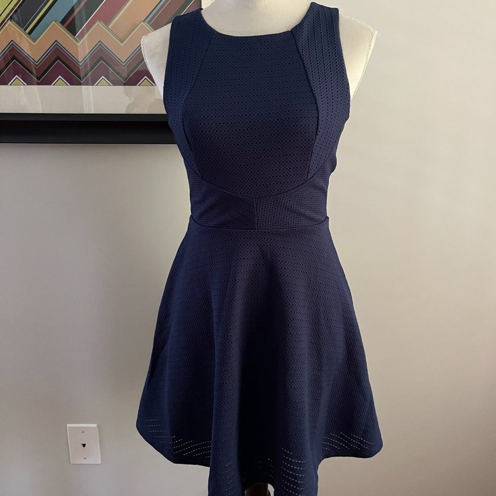 Monteau Navy Blue Fit & Flare Dress S